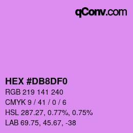 カラーコード: HEX #DB8DF0 | qconv.com