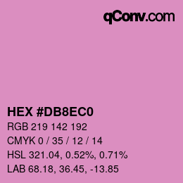 カラーコード: HEX #DB8EC0 | qconv.com