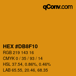カラーコード: HEX #DB8F10 | qconv.com