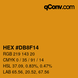 Color code: HEX #DB8F14 | qconv.com