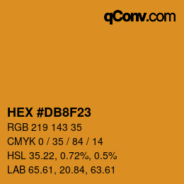 Color code: HEX #DB8F23 | qconv.com