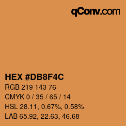 Color code: HEX #DB8F4C | qconv.com