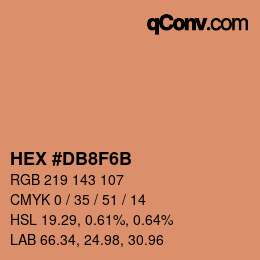 Color code: HEX #DB8F6B | qconv.com
