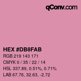 颜色代码: HEX #DB8FAB | qconv.com