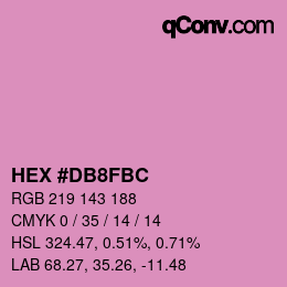 カラーコード: HEX #DB8FBC | qconv.com