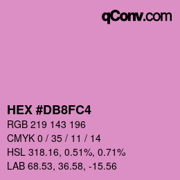 颜色代码: HEX #DB8FC4 | qconv.com