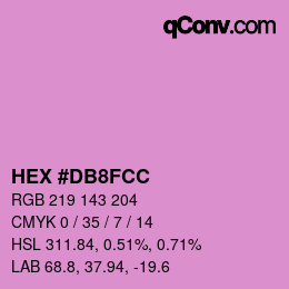 カラーコード: HEX #DB8FCC | qconv.com