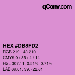 カラーコード: HEX #DB8FD2 | qconv.com