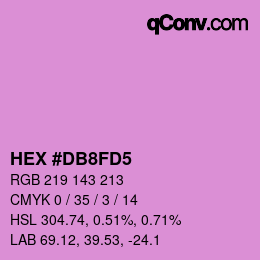 カラーコード: HEX #DB8FD5 | qconv.com