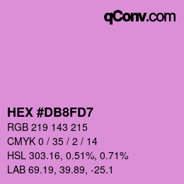 カラーコード: HEX #DB8FD7 | qconv.com