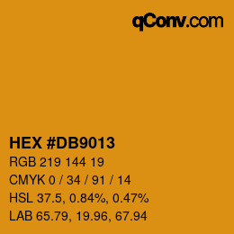 カラーコード: HEX #DB9013 | qconv.com