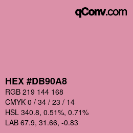カラーコード: HEX #DB90A8 | qconv.com