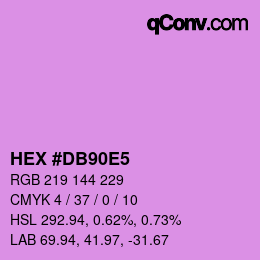 颜色代码: HEX #DB90E5 | qconv.com