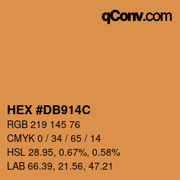 Color code: HEX #DB914C | qconv.com