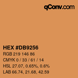 Color code: HEX #DB9256 | qconv.com