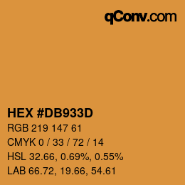 Color code: HEX #DB933D | qconv.com