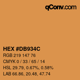 Color code: HEX #DB934C | qconv.com