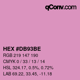 カラーコード: HEX #DB93BE | qconv.com
