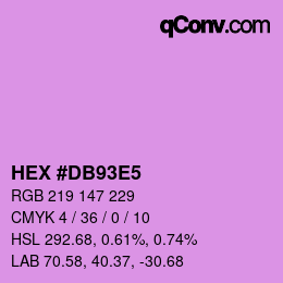カラーコード: HEX #DB93E5 | qconv.com