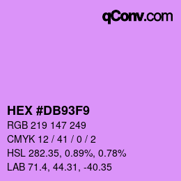 Color code: HEX #DB93F9 | qconv.com