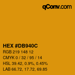 カラーコード: HEX #DB940C | qconv.com