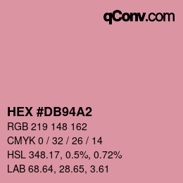 カラーコード: HEX #DB94A2 | qconv.com