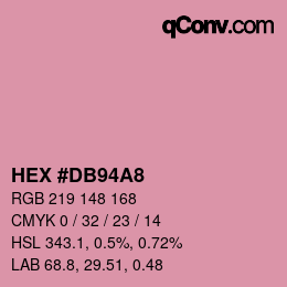 颜色代码: HEX #DB94A8 | qconv.com