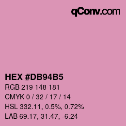 カラーコード: HEX #DB94B5 | qconv.com