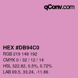 颜色代码: HEX #DB94C0 | qconv.com