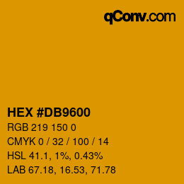 Color code: HEX #DB9600 | qconv.com