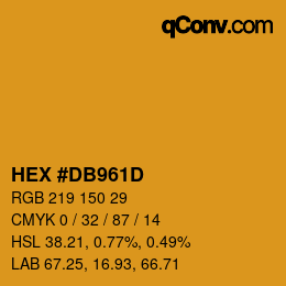 カラーコード: HEX #DB961D | qconv.com
