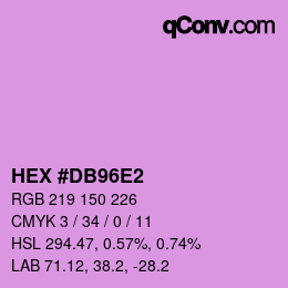 カラーコード: HEX #DB96E2 | qconv.com
