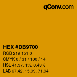 Color code: HEX #DB9700 | qconv.com