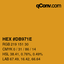 Color code: HEX #DB971E | qconv.com