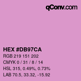 カラーコード: HEX #DB97CA | qconv.com