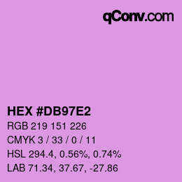 颜色代码: HEX #DB97E2 | qconv.com