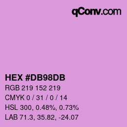 カラーコード: HEX #DB98DB | qconv.com