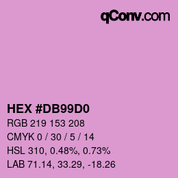 カラーコード: HEX #DB99D0 | qconv.com