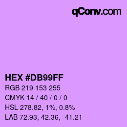 Color code: HEX #DB99FF | qconv.com