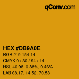 Color code: HEX #DB9A0E | qconv.com