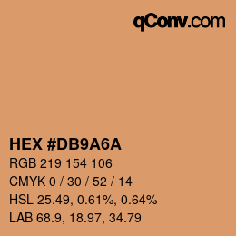 Color code: HEX #DB9A6A | qconv.com