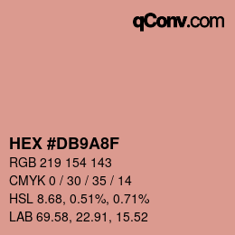 Color code: HEX #DB9A8F | qconv.com