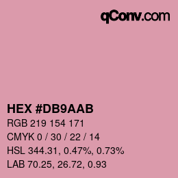 颜色代码: HEX #DB9AAB | qconv.com