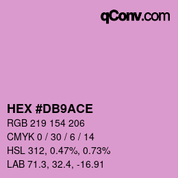 颜色代码: HEX #DB9ACE | qconv.com