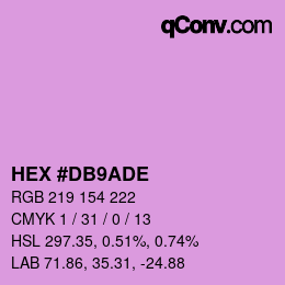 Color code: HEX #DB9ADE | qconv.com