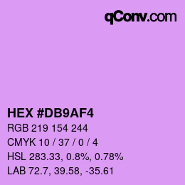 颜色代码: HEX #DB9AF4 | qconv.com