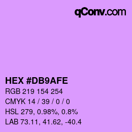 Color code: HEX #DB9AFE | qconv.com