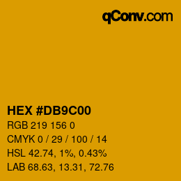 Color code: HEX #DB9C00 | qconv.com