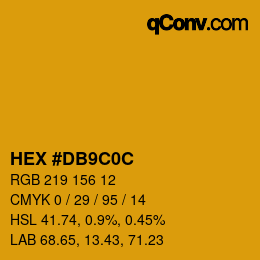 Color code: HEX #DB9C0C | qconv.com