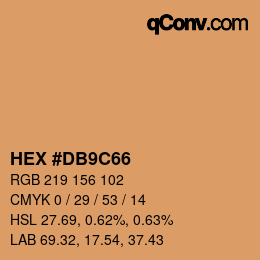 Color code: HEX #DB9C66 | qconv.com